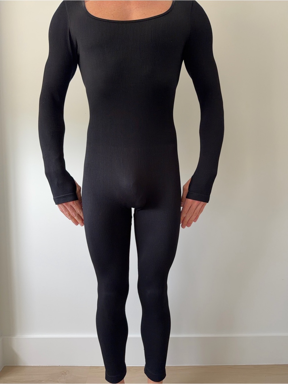 Women’s Full Length Bodysuit Black Size L